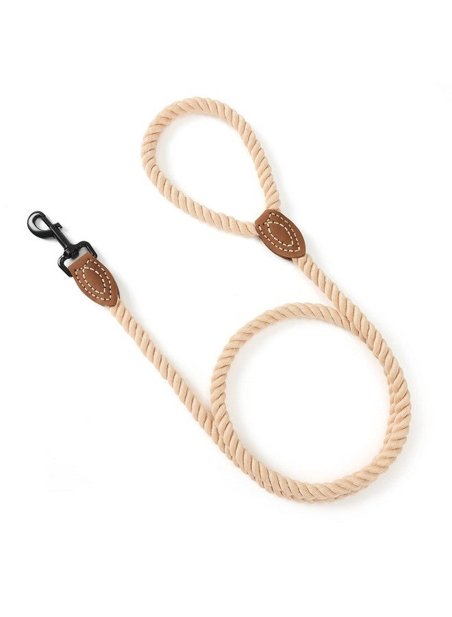 مايل هاي لايف مقود كلاب مايل هاي لايف | مقود كلاب من حبل قطني مضفر مع طرف جلدي للخياطة | مقود كلاب بطول 1.8 متر مع مشبك معدني متين | مقود كلاب زفاف (بني فاتح، 152 سم) - Image 4