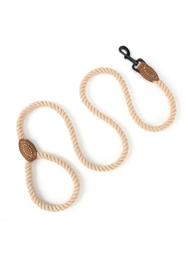 مايل هاي لايف مقود كلاب مايل هاي لايف | مقود كلاب من حبل قطني مضفر مع طرف جلدي للخياطة | مقود كلاب بطول 1.8 متر مع مشبك معدني متين | مقود كلاب زفاف (بني فاتح، 152 سم) - Image 2