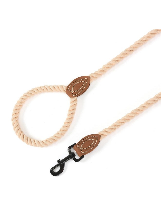 مايل هاي لايف مقود كلاب مايل هاي لايف | مقود كلاب من حبل قطني مضفر مع طرف جلدي للخياطة | مقود كلاب بطول 1.8 متر مع مشبك معدني متين | مقود كلاب زفاف (بني فاتح، 152 سم) - Image 3