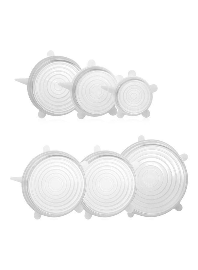 NIBEMINENT 6-Piece Stretch Reusable Bowl Cover White 0.12kg