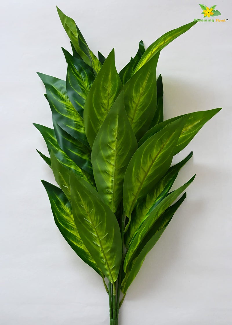 Blooming Floret Polyester Artificial Dieffenbachia Amoena Plant | Big Ornamental Plant for Interior Decor/Home Decor/Office Decor | 26 Leaves with Basic Black Pot | 71.1 cm Tall Indoor Plant - Image 5