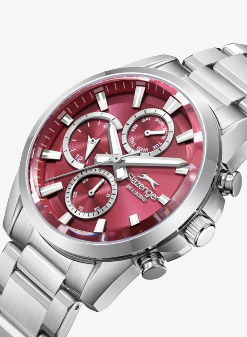 Slazenger red Men's Metal Multifunction Watch SL.9.2522.2.08 - 42 mm for Men | Best Price UAE