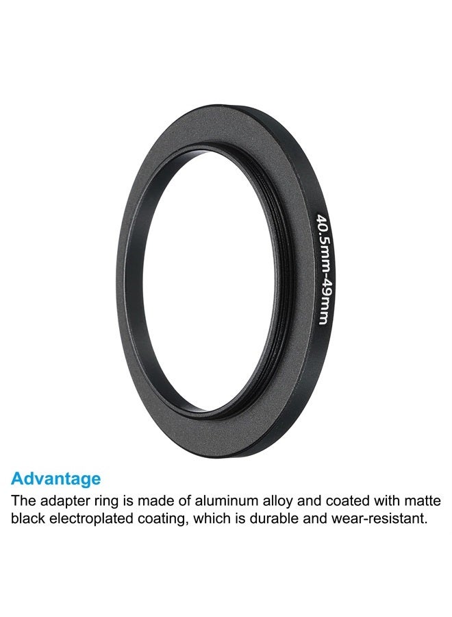 PATIKIL حلقة تصعيد معدنية 40.5 مم - 49 مم، عبوة 2، حلقة محول فلتر عدسة الكاميرا، حلقة محول فلتر من الألمنيوم لعدسات الكاميرا، سوداء - Image 4