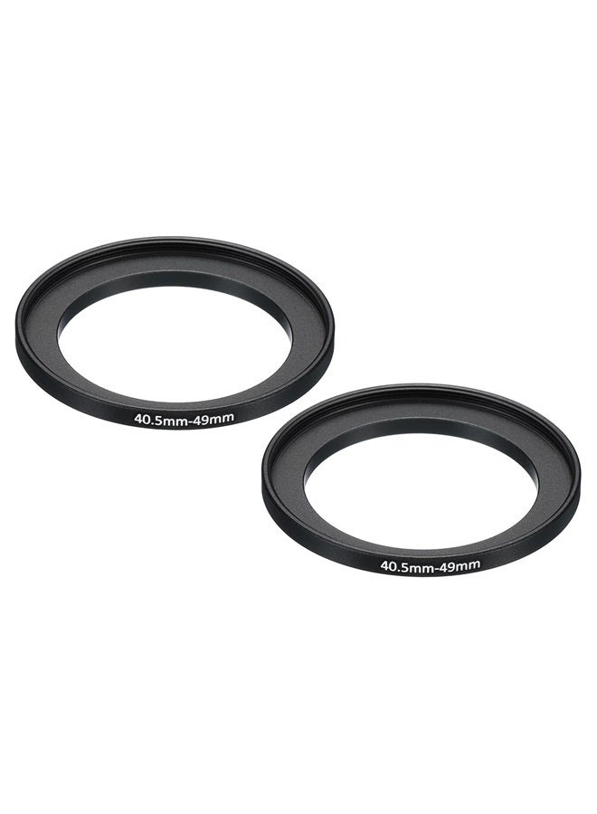 PATIKIL حلقة تصعيد معدنية 40.5 مم - 49 مم، عبوة 2، حلقة محول فلتر عدسة الكاميرا، حلقة محول فلتر من الألمنيوم لعدسات الكاميرا، سوداء - Image 1