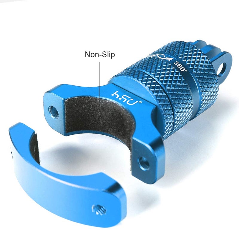 HSU Aluminum Bike Bicycle Handlebar Mount for Gopro Hero 13/12/11/10/9/8/7/6/5/4 Session SJCAM AKASO Campark and Other Action Cameras, 360 Degrees Rotary Mountain Bike Rack Mount (Blue) - Image 5