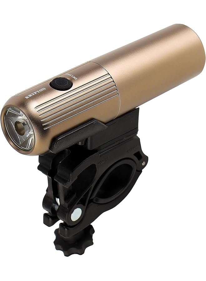 KRYPTON Bike n Flashlight KNFL5440 Impact Resistant Waterproof and Compact Size Uses Rechargeable and Replaceable Li ion Battery Rose Gold and Holder Includes a Holder 2 Years Warranty - Image 1