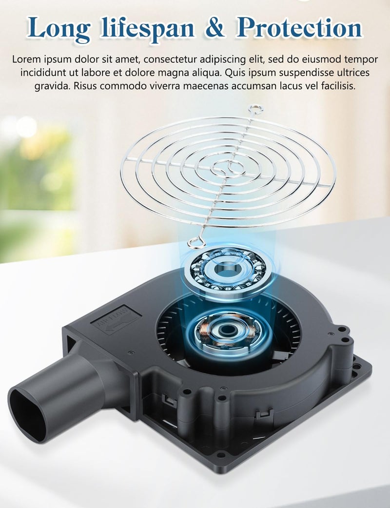 AmRunJe IP67 120mm x 32mm 12v DC Cooling Blower Fan Dual Ball Bearing 2pin Brushless Motor High Airflow for Ventilation Inflatable Replacement, Amp, BBQ - Image 4