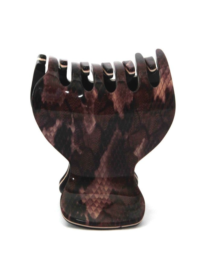 Belle Paris New Premium Editions French Hair Claw Clips Python Brown Lace Pattern Tortoise Shell 3 Inches Large Jaw Hair Clip Clamp O35 - Image 5