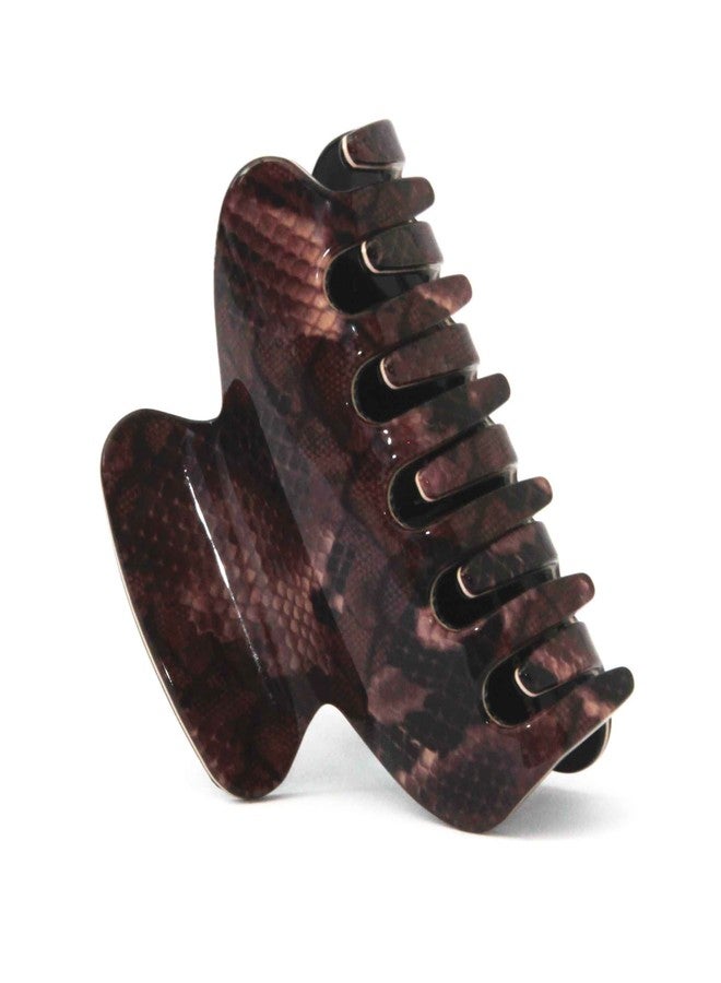 Belle Paris New Premium Editions French Hair Claw Clips Python Brown Lace Pattern Tortoise Shell 3 Inches Large Jaw Hair Clip Clamp O35 - Image 3