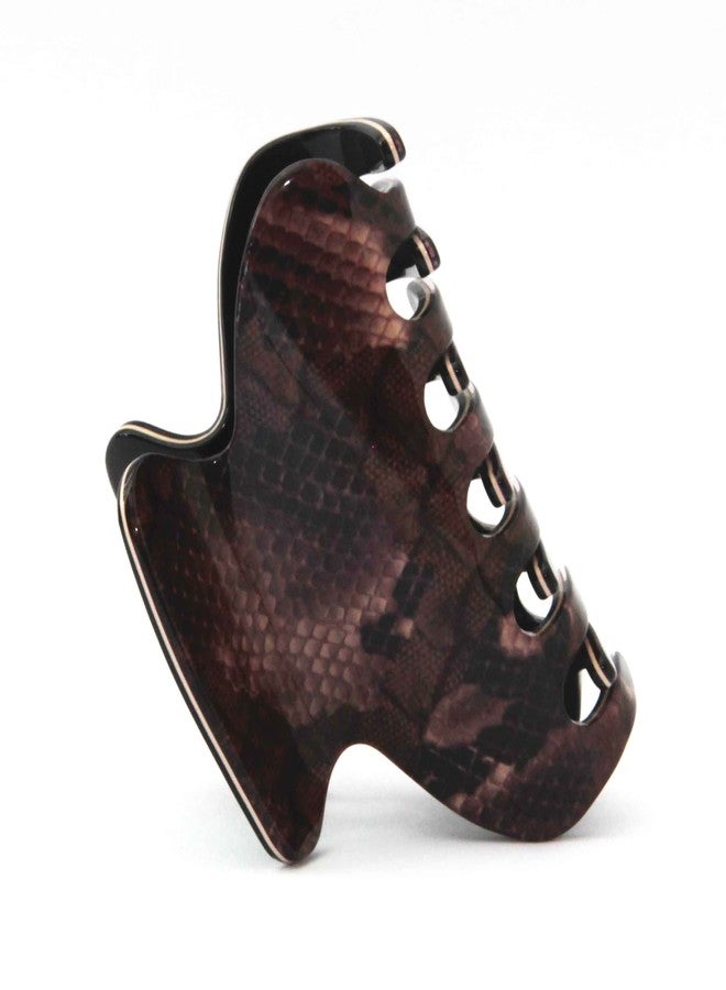 Belle Paris New Premium Editions French Hair Claw Clips Python Brown Lace Pattern Tortoise Shell 3 Inches Large Jaw Hair Clip Clamp O35 - Image 4