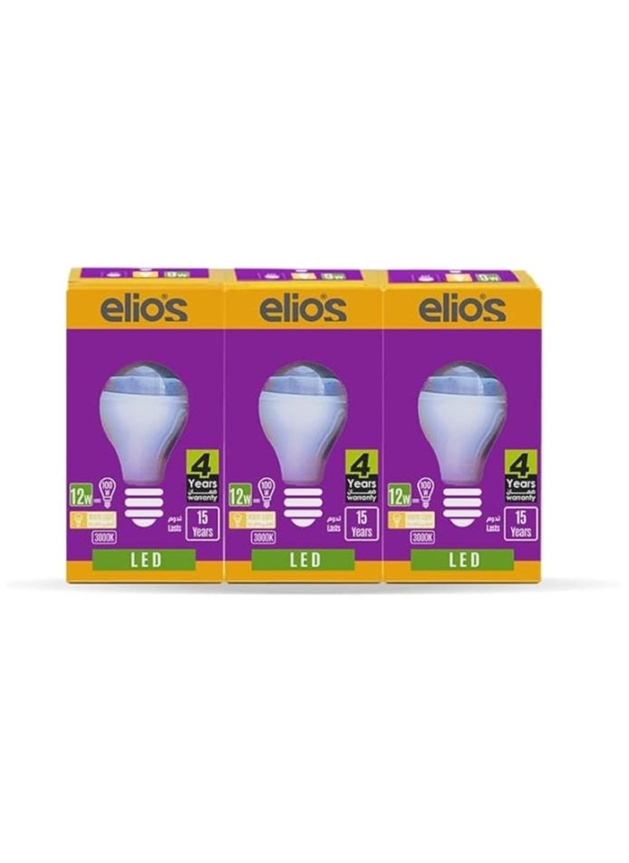 Elios - LED bulb, 12 Watt, 1200 brightness, Elios, set of 3 pieces, 12W White lighting - Image 1