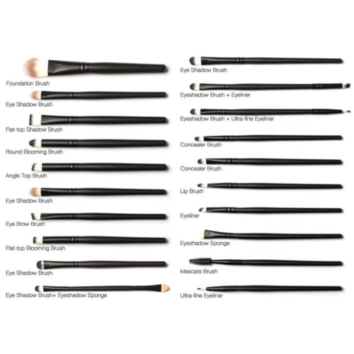 NESA set of 20 Professional Makeup Brush Kit with Brush Pouch - Image 3