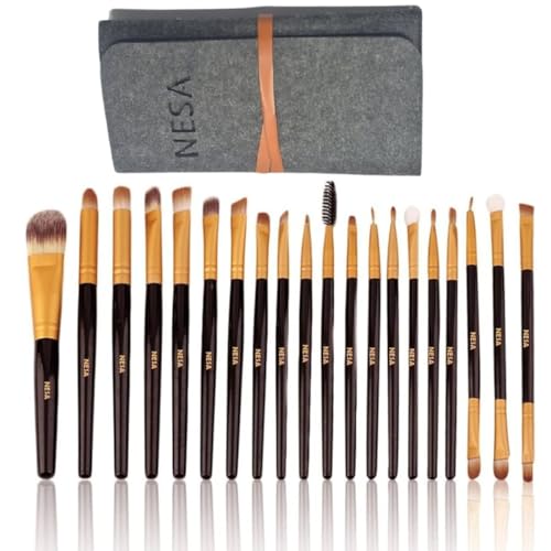 NESA set of 20 Professional Makeup Brush Kit with Brush Pouch - Image 2