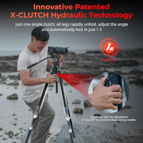 SMALLRIG x Potato Jet TRIBEX SE Hydraulic Aluminum Camera Tripod with Video Fluid Head 6kg132lb Load Max Height 166cm Professional Video Tripod for InterviewsWeddingLandscape 5305 - Image 3