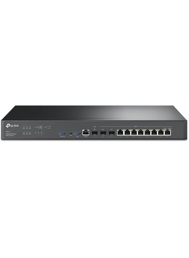 Tp-link Tl TP-Link ER8411 | Enterprise Wired 10G VPN Router | Up to 10 WAN Ports | High Network Capacity | SPI Firewall | Omada SDN Integrated | Load Balance | Lightning Protection | Limited Lifetime Protection  - Image 1
