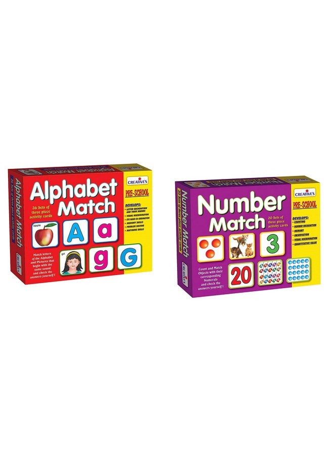 كرييتفز مجموعة مطابقة الحروف الأبجدية والأرقام من Creative | التعليم المبكر | التعرف على الحروف الكبيرة والصغيرة والأرقام من ١ إلى ٢٠ | لعبة تعليمية للأطفال من سن ٣ سنوات فما فوق (مجموعة من قطعتين) - Image 1