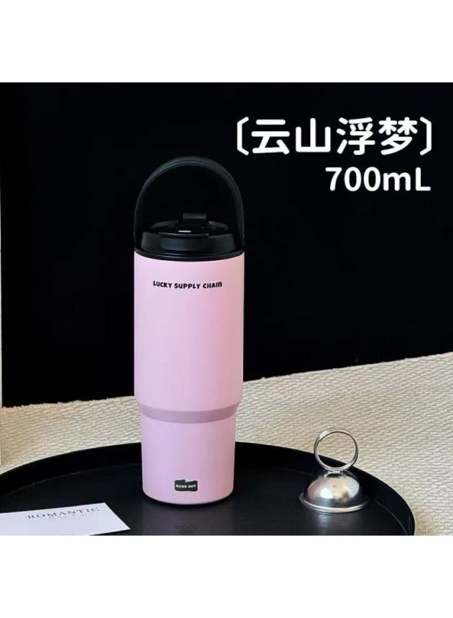 Large Capacity Thermos Cup New Gradient High Color Value Large Sports Ton Barrel Outdoor Portable Straw Ton Kettle