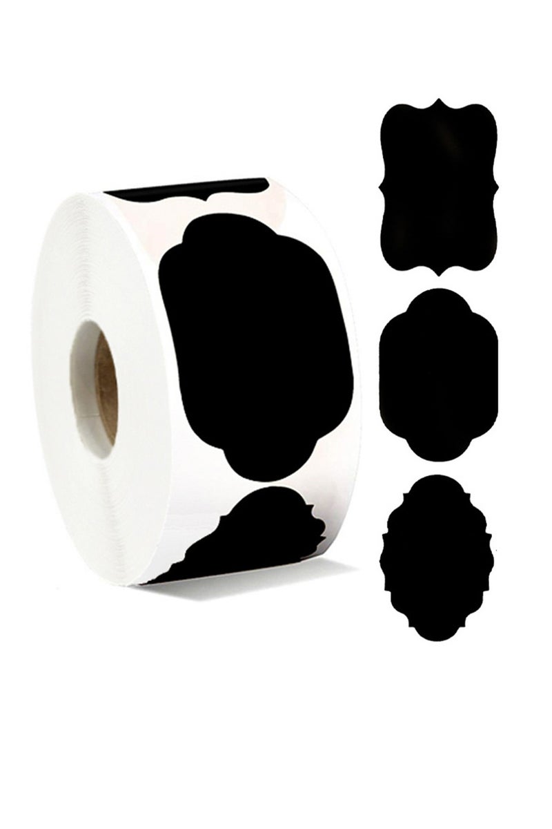 150pcs Removable PVC Waterproof Kraft Labels Stickers Roll Black Geometric Home Kitchen Office Study DIY Personality Multifucntion Self-Adhesive Tag Sticker - Image 1