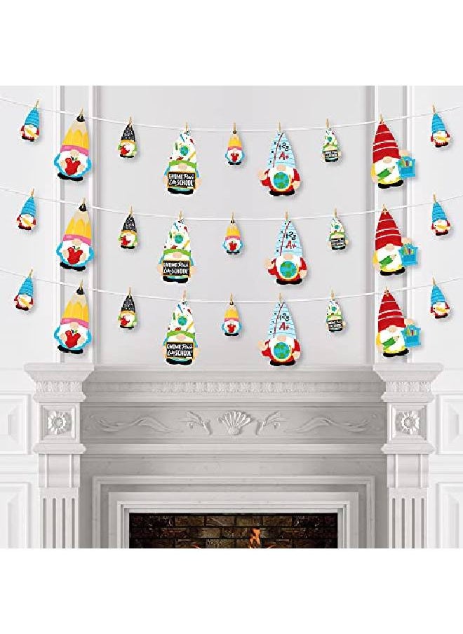 Big Dot of Happiness School Gnomes Teacher And Classroom Diy Decorations Clothespin Garland Banner 44 Pieces  - Image 3