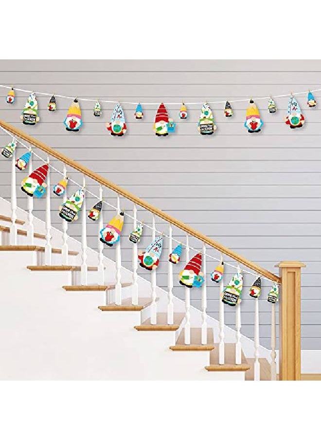 Big Dot of Happiness School Gnomes Teacher And Classroom Diy Decorations Clothespin Garland Banner 44 Pieces  - Image 2