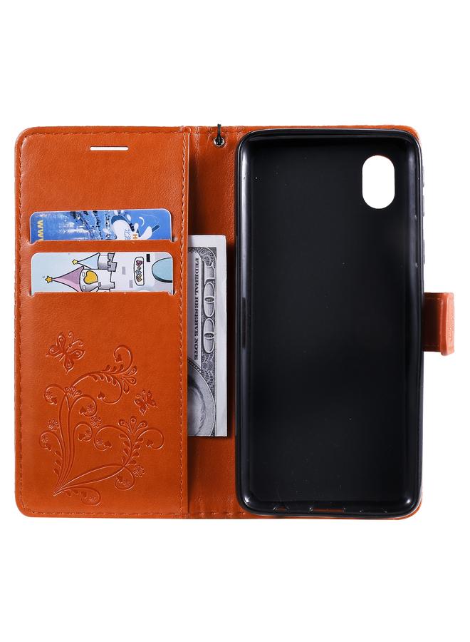اس-توب جراب لهاتف Samsung Galaxy A01 Core، جراب جلدي أفقي قابل للطي بنقشة فراشات ثلاثية الأبعاد مع حامل وفتحة بطاقة ومحفظة - Image 4