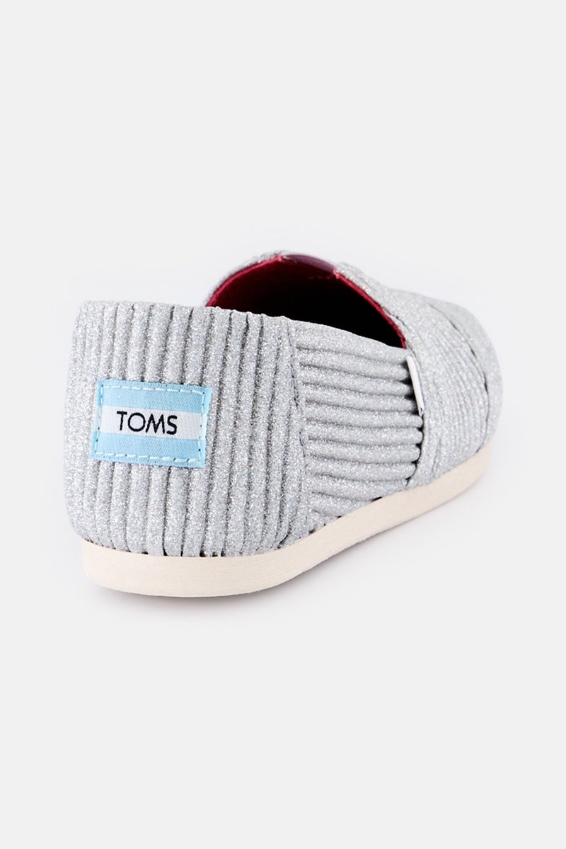 TOMS Women Alpargata Metallic Slip On Casual Shoes, Silver - Image 3