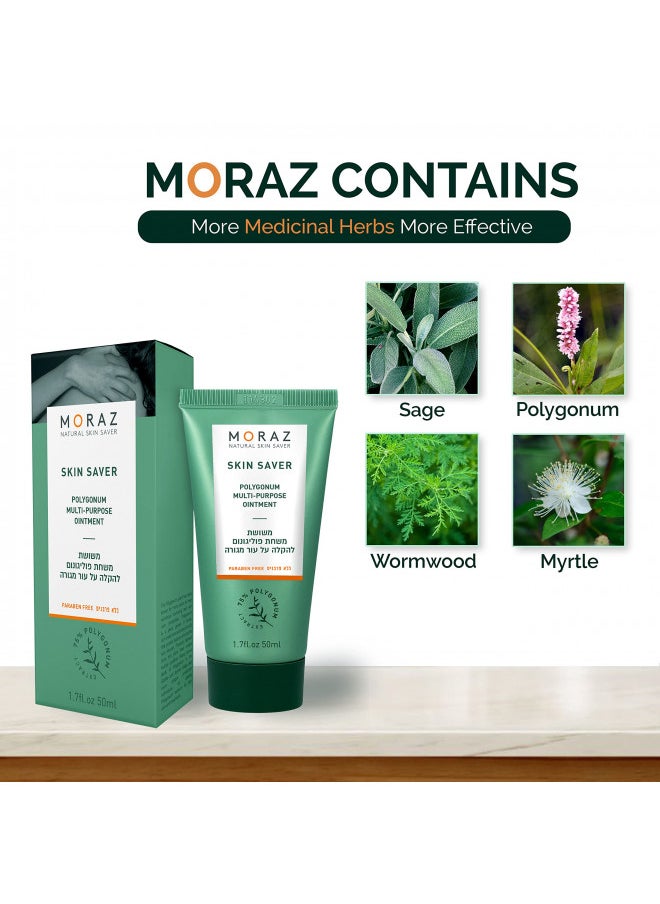 Moraz - Moraz Skin Saver Multi-Purpose Skin Ointment with Natural Herbal Extracts & Petrolatum for Intensive Skin Repair & Minor Wound Care, Paraben-Free (1.7 Oz) - Image 1