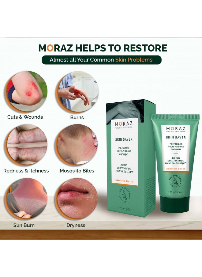 Moraz - Moraz Skin Saver Multi-Purpose Skin Ointment with Natural Herbal Extracts & Petrolatum for Intensive Skin Repair & Minor Wound Care, Paraben-Free (1.7 Oz) - Image 1