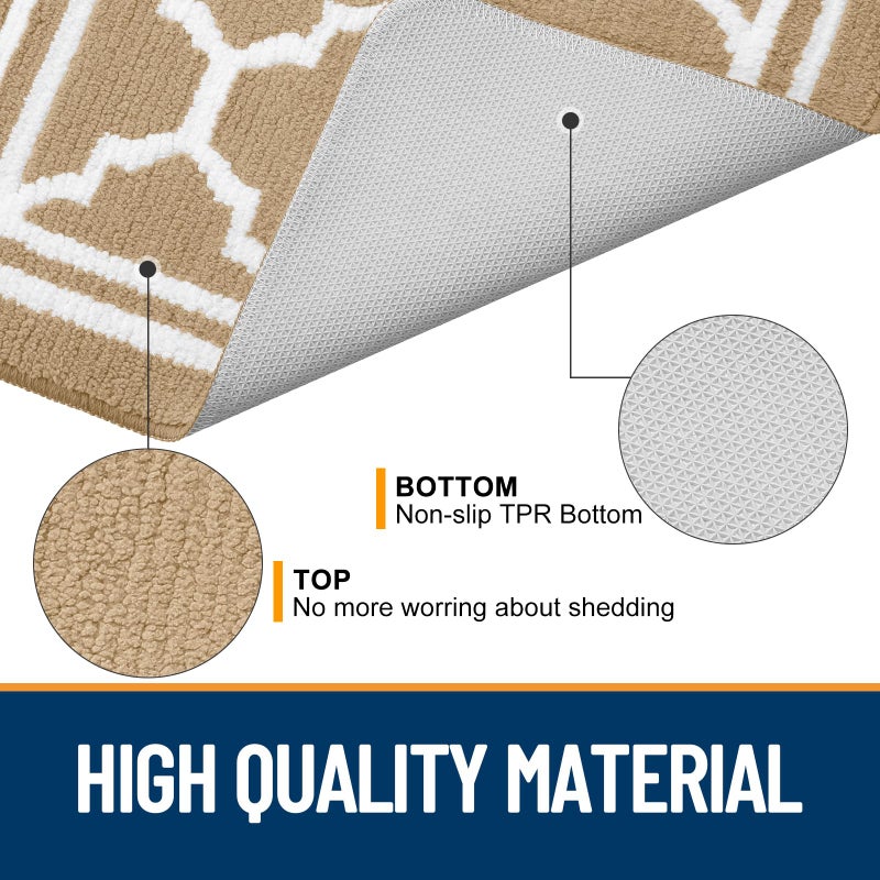 Buganda Indoor Door Mat, Dirt-Resistant and Absorbent Doormat, Anti-Slip, Low Profile Floor Mats for Inside Entryway, Front, and Back Door Entrance (32x20 Inches, Beige) - Image 4