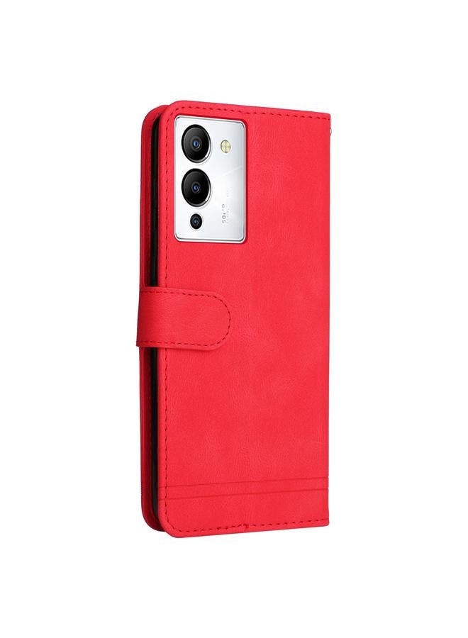 S-TOP Case For Infinix Note 12 / G96 Skin Feel Life Tree Metal Button Leather Phone Case - Image 3