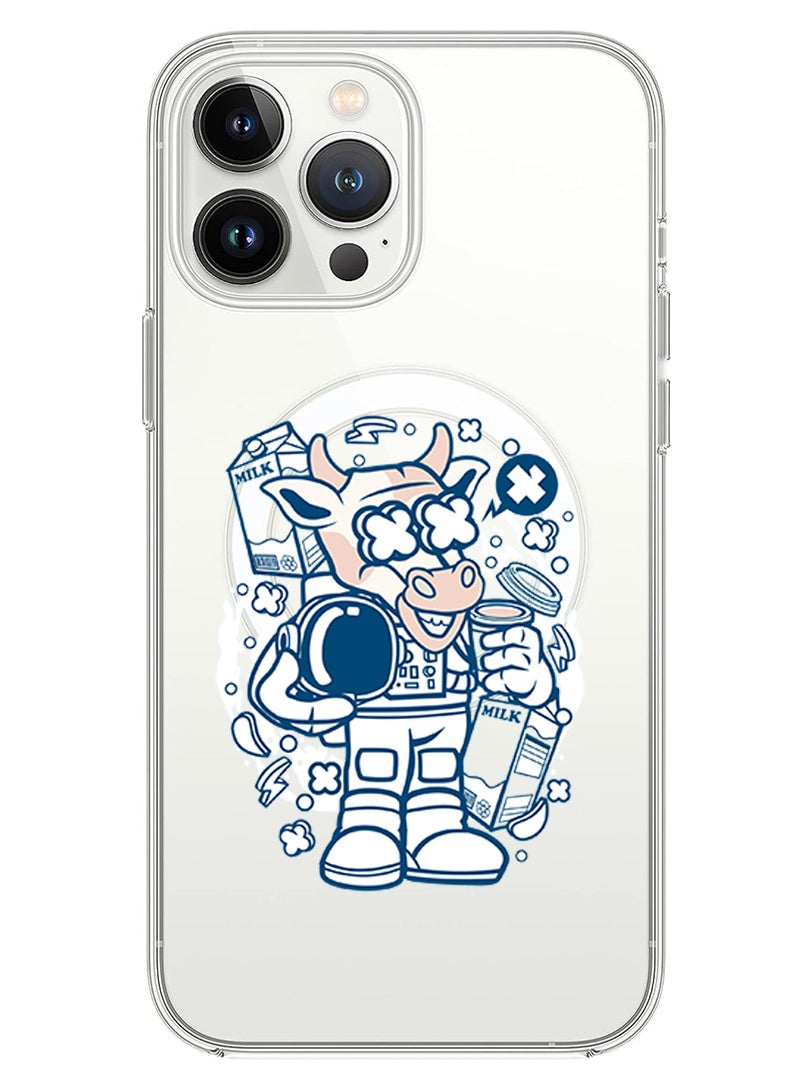 Theodor Magnetic Case for iPhone 13 Pro Max 6.7-inch Compatible with MagSafe Wireless Charging, Shockproof Phone Bumper Cover Cow astronaut copy - Image 1