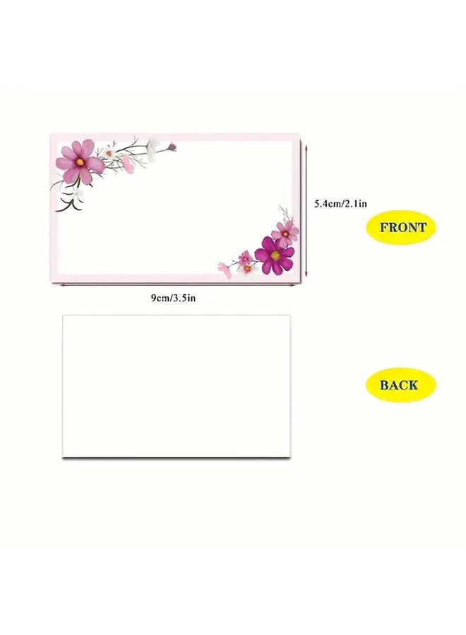 50 Beautiful Floral Thank You Cards 50pcs Set For Small Business Supplies Birthday Gift Decorative Cards Office Stationery - Image 2