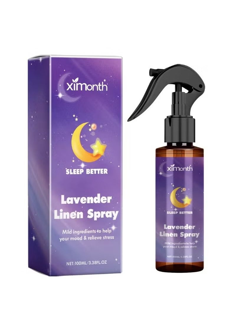 ximonth Lavender Fragrance Sleep Spray, Soothing Essential Oil for Improved Sleep, Indoor Freshener&Lavender Linen Spray for Pillows - Image 1