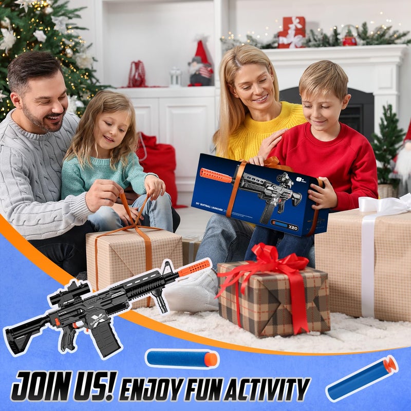 COOLFOX Electric Automatic Toy Gun for Guns Sniper Soft Bullets Shoot Faster Burst Soft Bullets Toy Gun for Boys,Toy Foam Blasters & Guns with 100 Toy Sniper Darts for Kids Black - Image 5