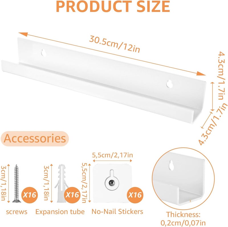 TPGP LDHHYH Pack of 8 Vinyl Record Wall Mounts - White Acrylic Holder - Image 3