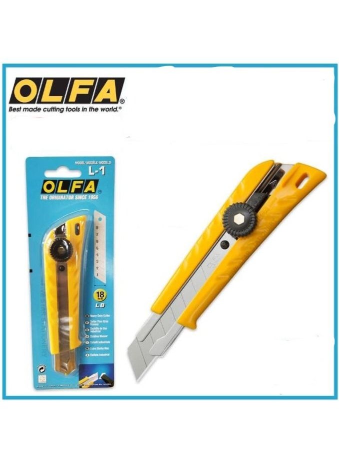 OLFA Cutter Heavy Duty Olfa L-1 18mm Ultra Sharp Blade  - Image 1