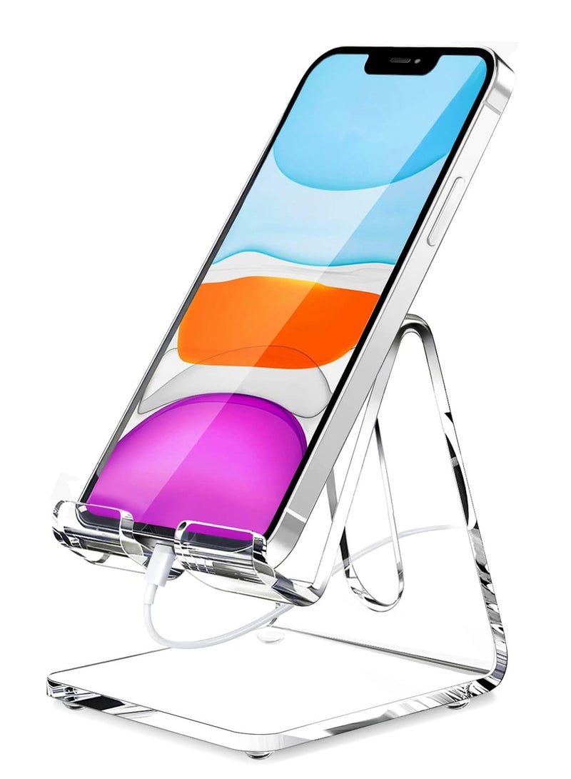 Acrylic Phone Stand, Portable Transparent Phone Stand,Desk Accessories - Image 1