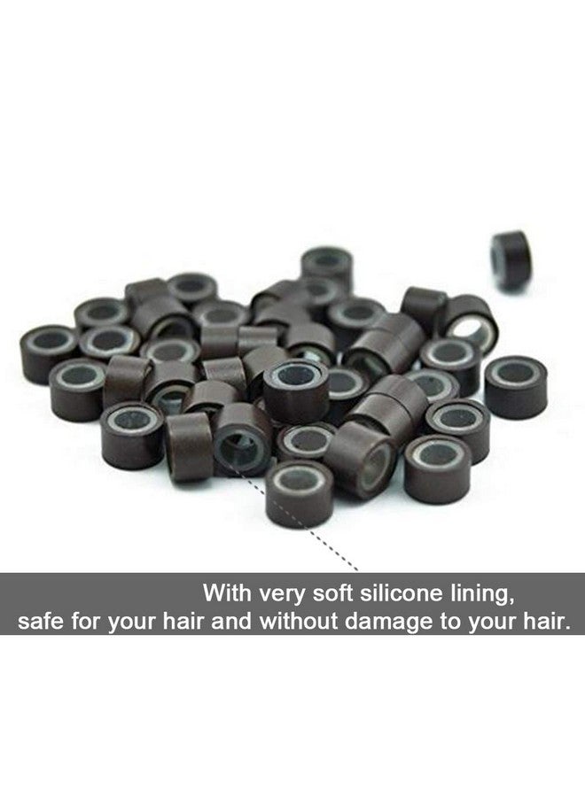 GOTDYA 2500pcs Hair Extentions Micro Rings Links Beads, 5mm Silicone Lined Beads for Human Hair Extensions Tool-Multi-colored - Image 3