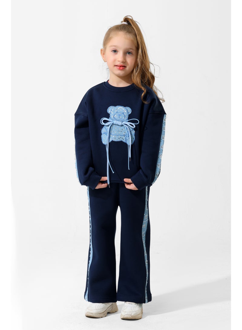 ريمينت بيجاما للبنات دبدوب جينز كحلي - Image 3