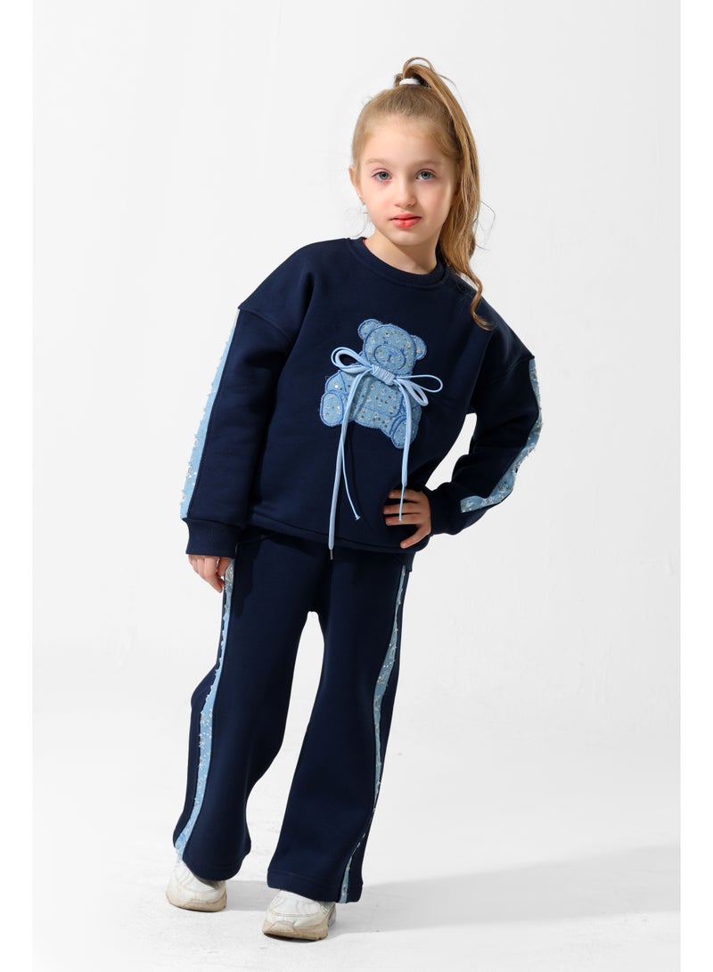 ريمينت بيجاما للبنات دبدوب جينز كحلي - Image 1