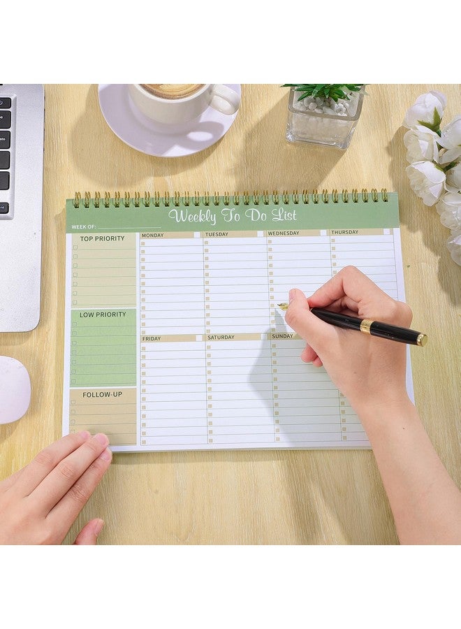 Thboxes Weekly To Do List Notepad, Undated Weekly Planner Weekly Desk Planner With 52 Tear Off Sheets Habit Tracker & Productivity Organizer For Home School And Work, 8.5''X11'' -Light Green  - Image 5