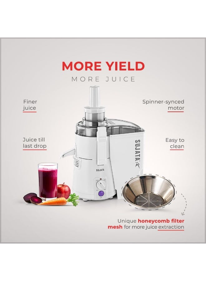 Sujata Powermatic Pro Juicer|900 WattsPowerfull Motor|22000 RPM|Non-Stop 90 Mins Running|Centrifugal Juicer| White - Image 4