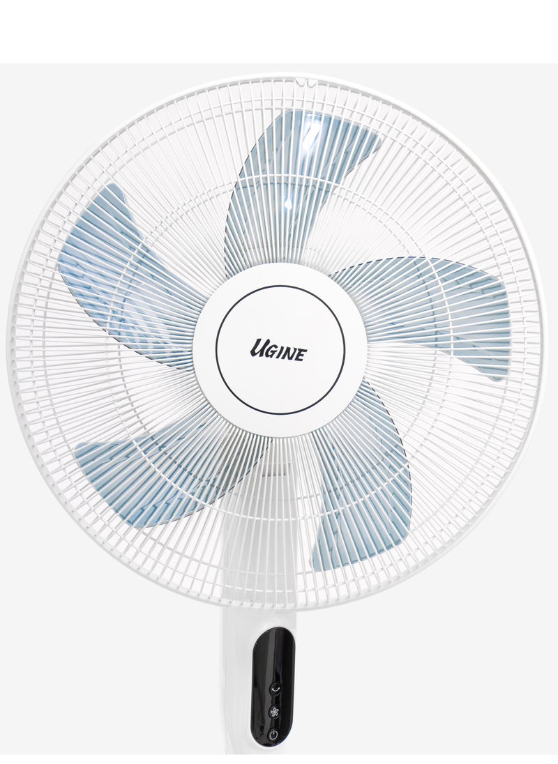 UGINE Ugine Fan With Stand,5 Leaf Blade, With Remote control, 12-Speed Level, White- USASF  - Image 2