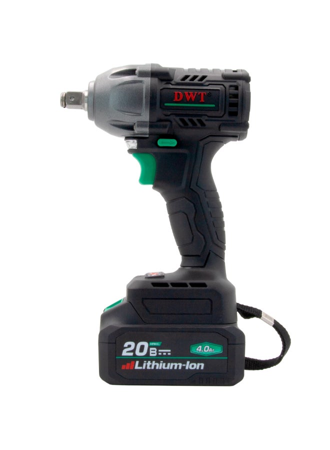 DWT 20V Brushless Cordless Impact Wrench Black and Green 26 x 10 x 31.5 cm ABWP-20 HDN-4C2 BMC - Image 1