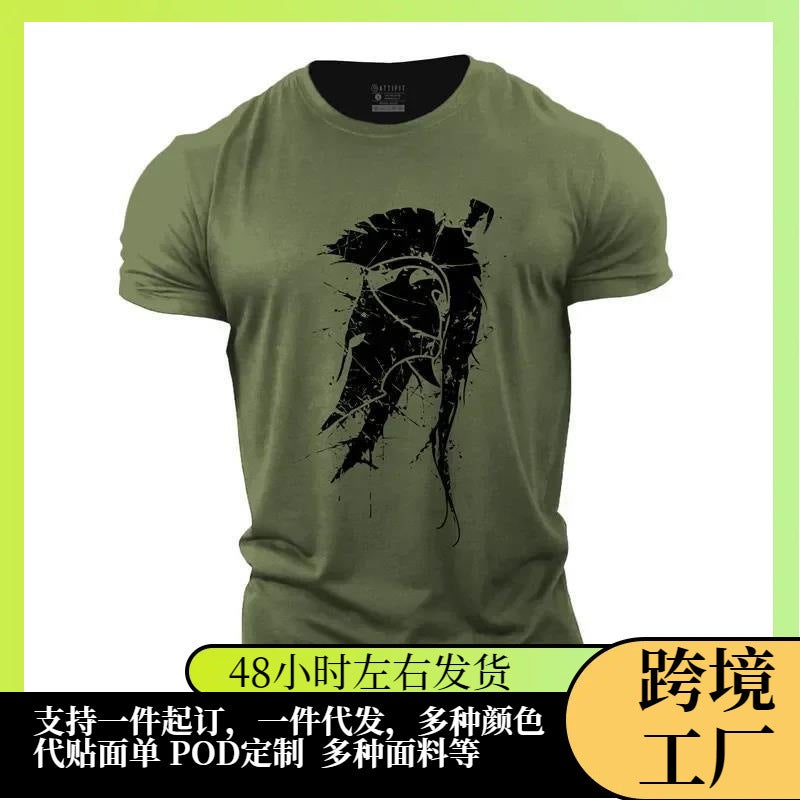 Vintage Men'S T Shirt Spartan 3D Printed T-Shirts Summer Sho - Image 3