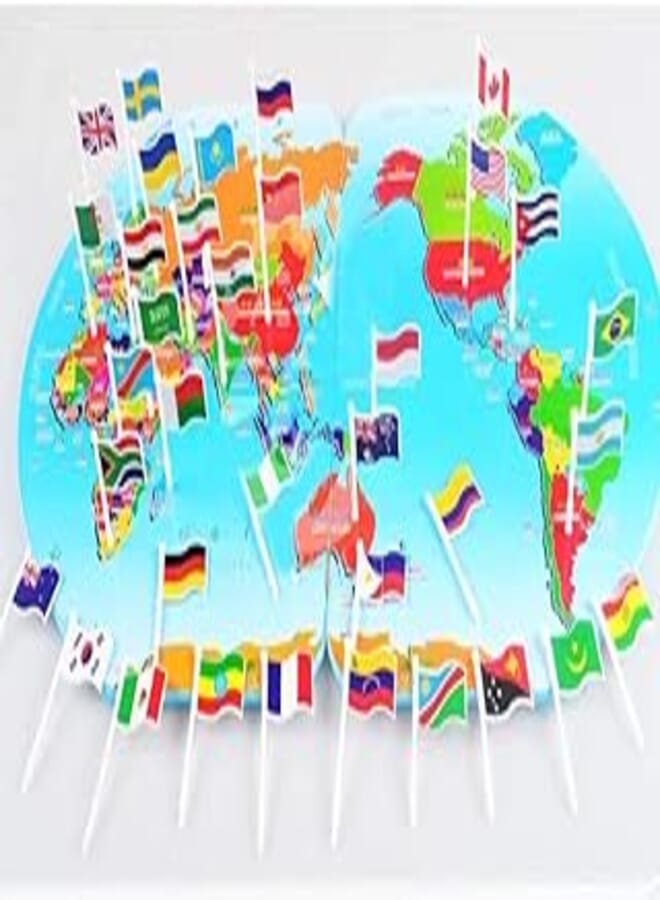 OR Map of The World and Flags Educational Toys & Games for Children
