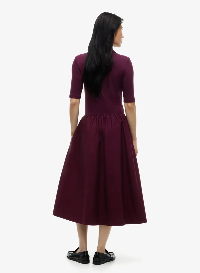 تومي هيلفيغر Midi Fit And Flare Polo Dress