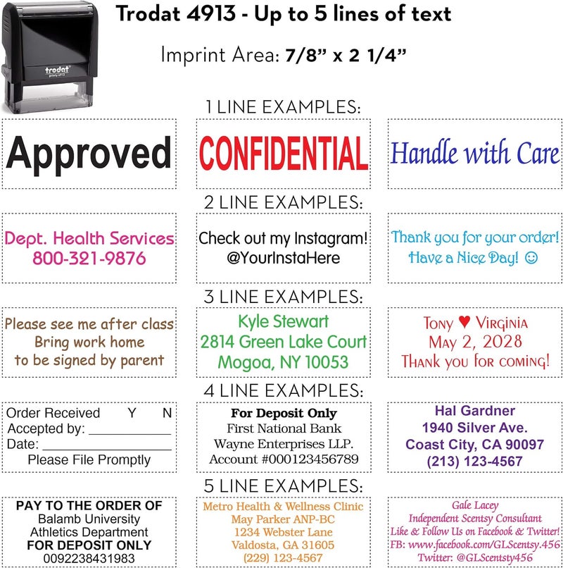 رابر ستامب كرييشن Trodat 4913 Return Address Stamp - Custom Text Stamp - Choose from Many Fonts u0026 15 Ink Colors! - Image 4