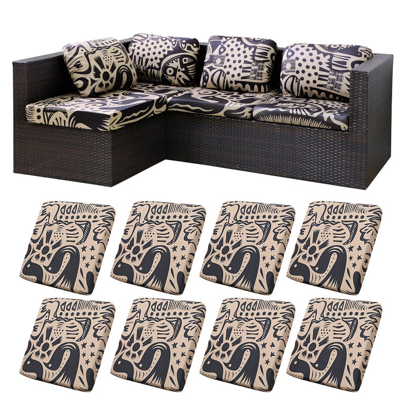 BIETYONE 8Pcs Stretch Patio Cushion Coversfor Outdoor Couch Cushion Covers ReplacementOutdoor Sofa Covers Patio Slipcovers Couch CoverWashable Furniture Cover Pigeon2 Cover Only - Image 2