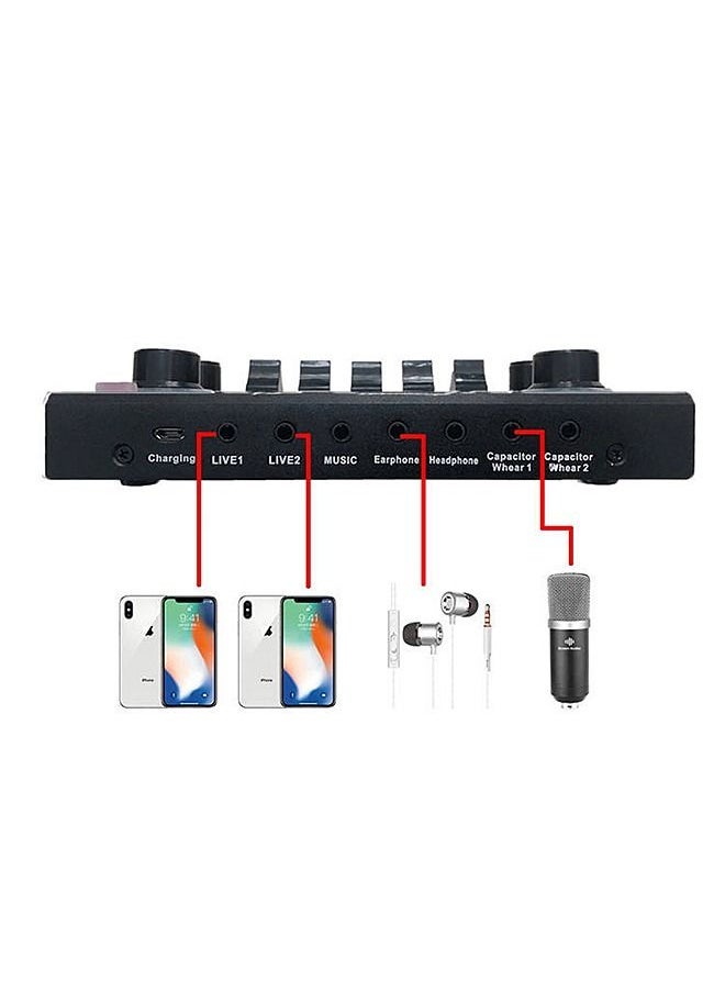 Mi VAZA - V9 Sound Card - DJ Mixer - Live Sound Card for Streaming - Audio Mixer for Streaming, Gaming, Recording, Singing, Tiktok, YouTube, PC, Computer - Image 1